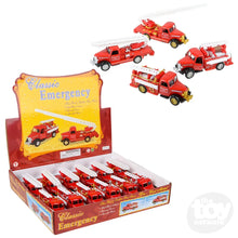 Load image into Gallery viewer, 5" Die-Cast Pull Back Classic Fire Truck