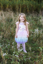 Load image into Gallery viewer, Rainbow Ruffle Tutu Dress Pink/Multi Size 5-6