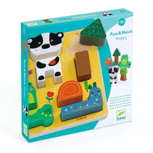 Load image into Gallery viewer, Puzz & Match Happy Wood Puzzle