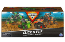 Load image into Gallery viewer, Monster Jam Click & Flip Grave Digger & El Toro Loco