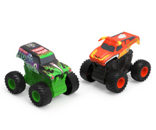 Load image into Gallery viewer, Monster Jam Click & Flip Grave Digger & El Toro Loco