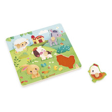Load image into Gallery viewer, Farm Tactile Wooden Peg Puzzle