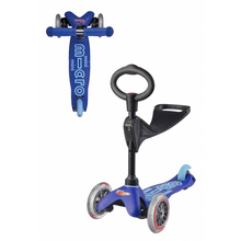 Load image into Gallery viewer, Blue 3in1 Micro Kickboard Deluxe Scooter