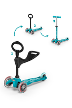 Load image into Gallery viewer, Aqua 3in1 Micro Kickboard Deluxe Scooter