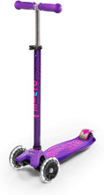 Load image into Gallery viewer, LED Purple Maxi Micro Kickboard Deluxe Scooter