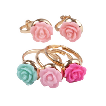 Load image into Gallery viewer, Boutique Rose Rings &amp; Earring Set