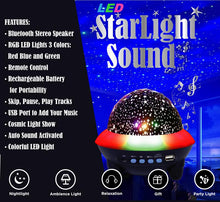 Load image into Gallery viewer, Starlight Sounds Wireless Bluetooth Speaker With LED Night Light Star Projector