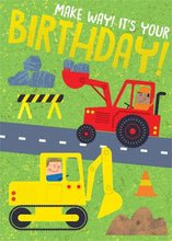 Load image into Gallery viewer, Construction Equipment Foil Birthday Card