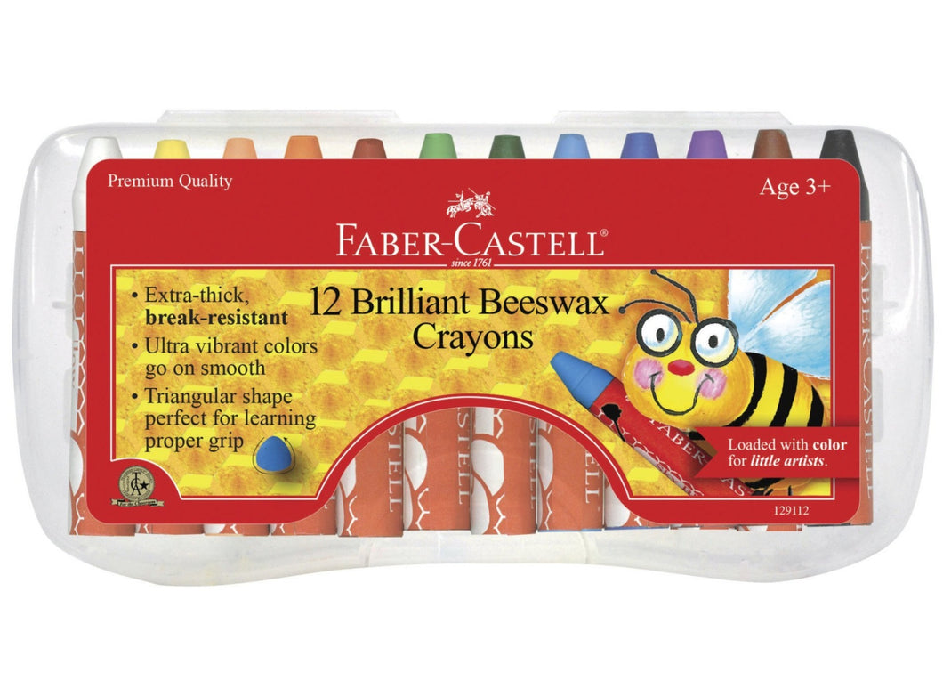 12 Count Brilliant Beeswax Crayons in Storage Case
