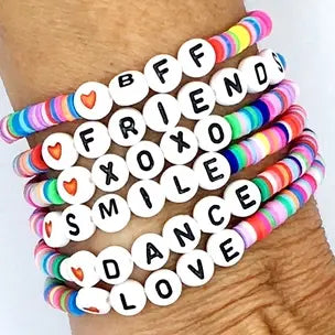 Inspirational Rainbow Stretch Beaded Bracelets