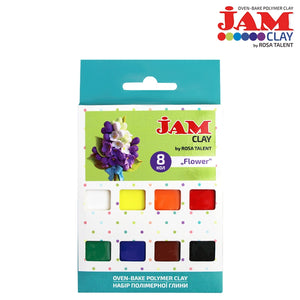 Jam Polymer Clay Flower Set Of 8