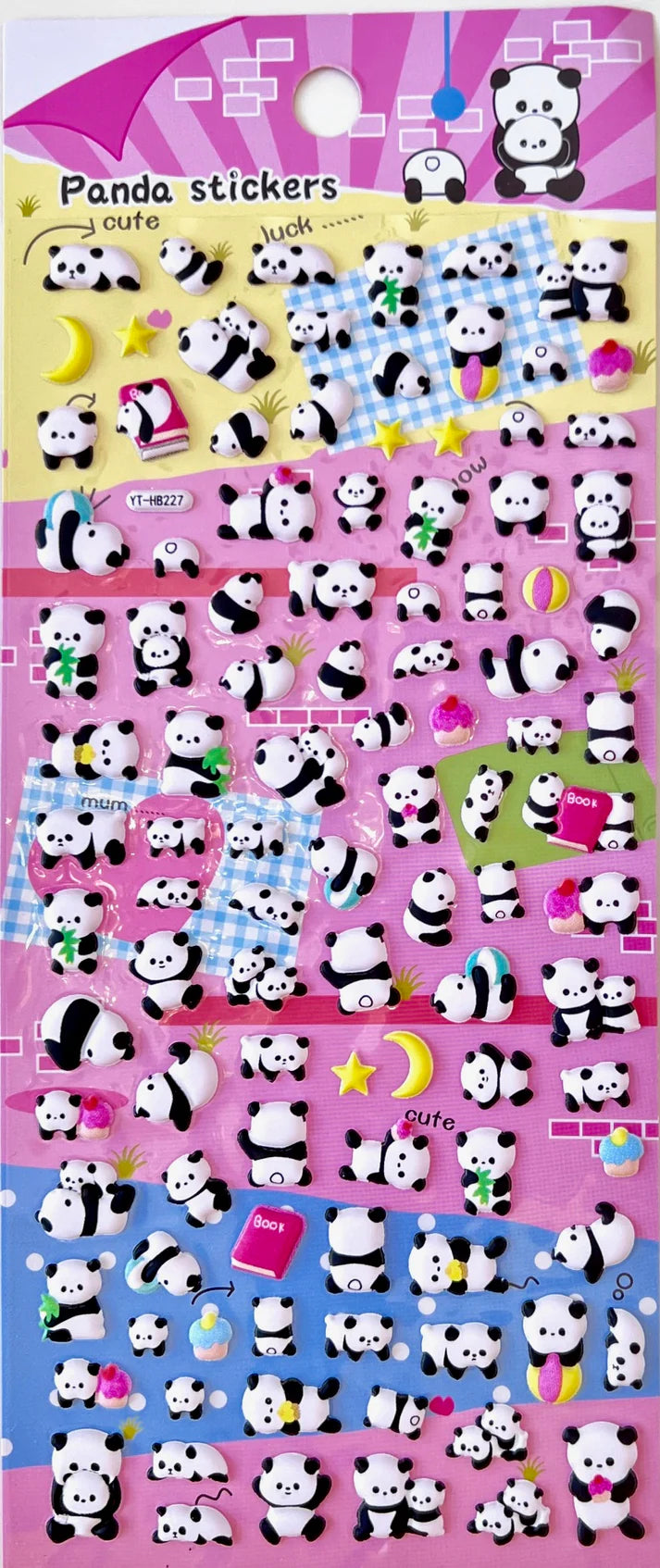 Panda Tiny Puffy Stickers