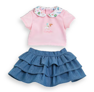12" T-Shirt & Ruffled Skirt Outfit - Weekend In Paris