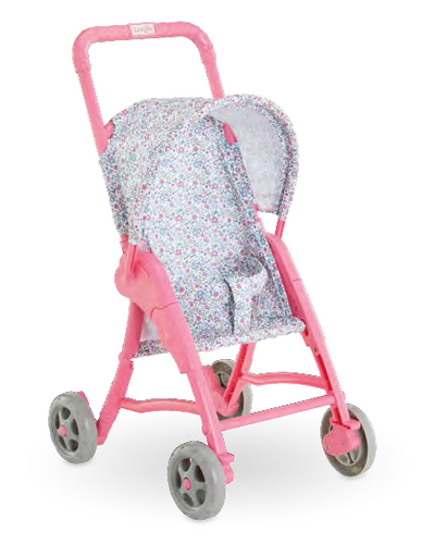 Pink Flowered Stroller