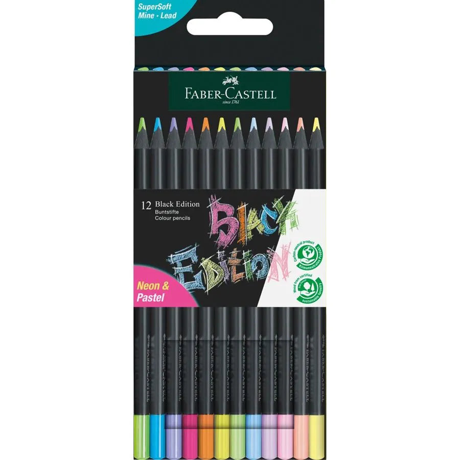 Color Pencils Black Edition Neon & Pastel