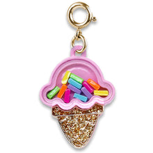 Load image into Gallery viewer, Gold Ice Cream Cone Shaker Charm