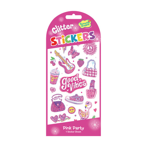 Pink Party Glitter Stickers