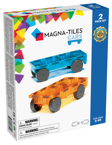 2 PC Blue & Orange Car Expansion Magnatiles