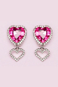 Boutique Hearts Jewel Clip On Earrings