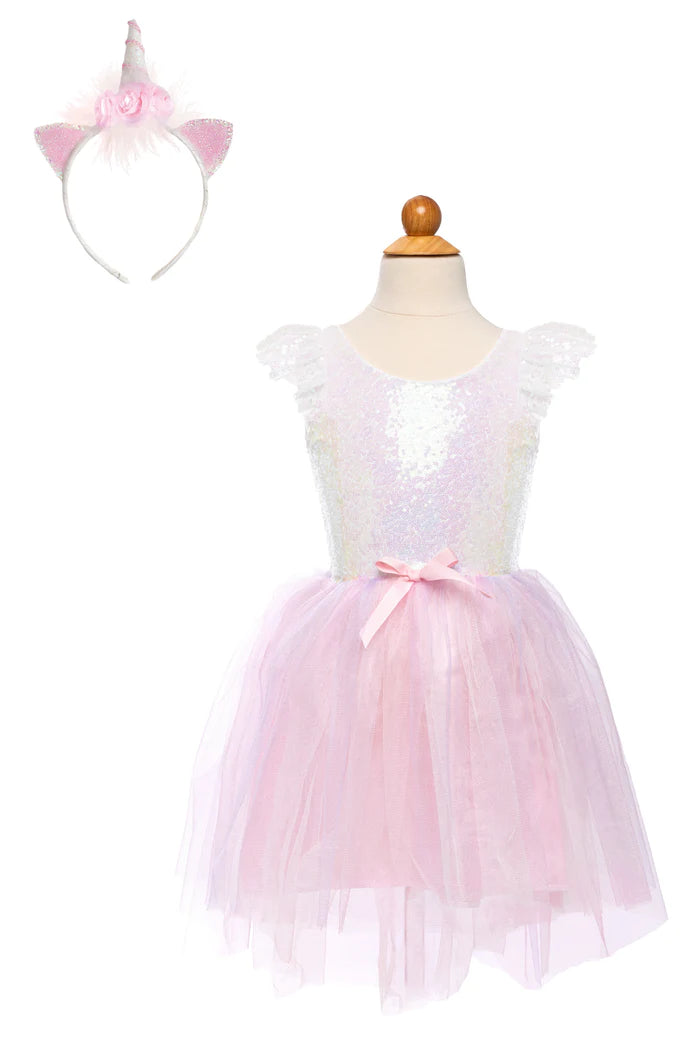 Dreamy Unicorn Dress & Headband Pink Size 3/4
