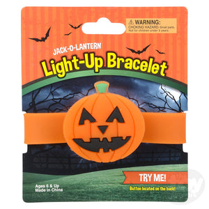 8.5" Light Up Jack-O-Lantern Snap Bracelet