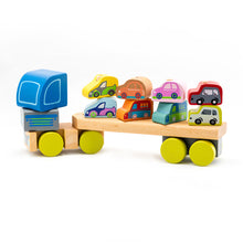 Load image into Gallery viewer, Cubika Wooden Truck With Cars