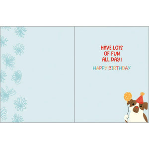 Puppy With Balloon Birthday Card