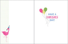 Load image into Gallery viewer, Glitter Flamingo Birthday Card