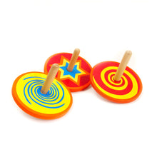 Load image into Gallery viewer, Colourful Wooden Spinning Top