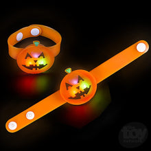 Load image into Gallery viewer, 8.5&quot; Light Up Jack-O-Lantern Snap Bracelet