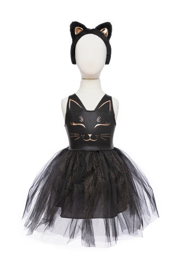 Black Cat Dress & Headpiece Size 5-6