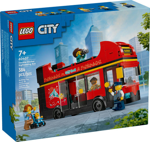 City Red Double-Decker Sightseeing Bus