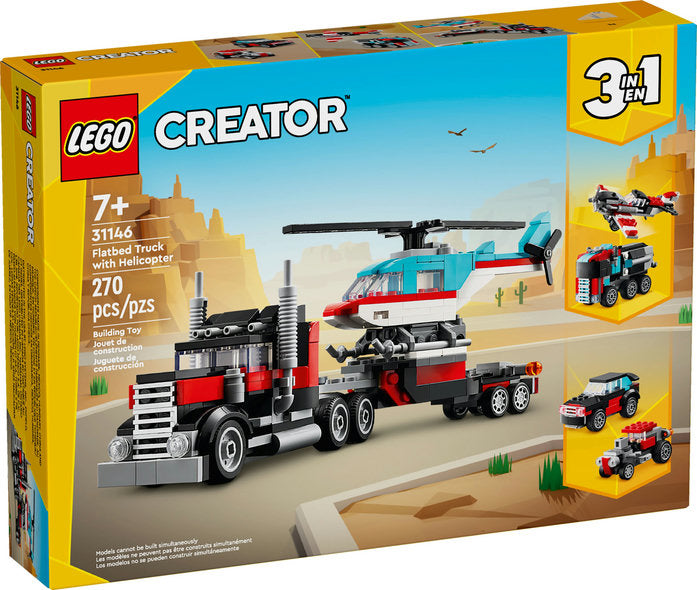 Creator Flatbed Truck With Helicopter