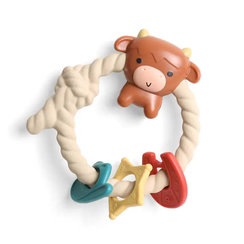 Ritzy Rattle Silicone Teether Rattles Highland Cow