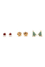 Load image into Gallery viewer, Snowman Pierced Or Clip-On Earrings 3 Pairs