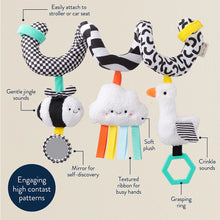 Load image into Gallery viewer, Itzy Bitzy Spiral Car Seat Activity High Contrast