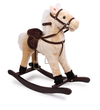 Load image into Gallery viewer, Wooden Shaggy Rocking Horse