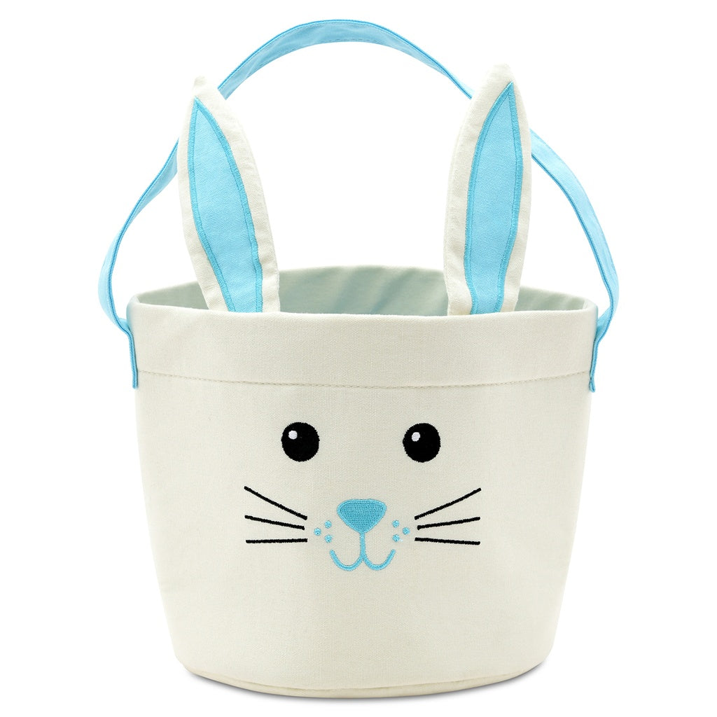 Blue Bunny Canvas Basket