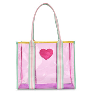 Color Block Clear Tote