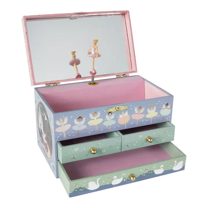Musical Jewelry Box With 3 Drawers Enchanted