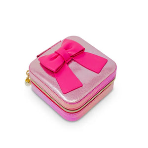 Shiny Jumbo Bow Jewelry Box Hot Pink