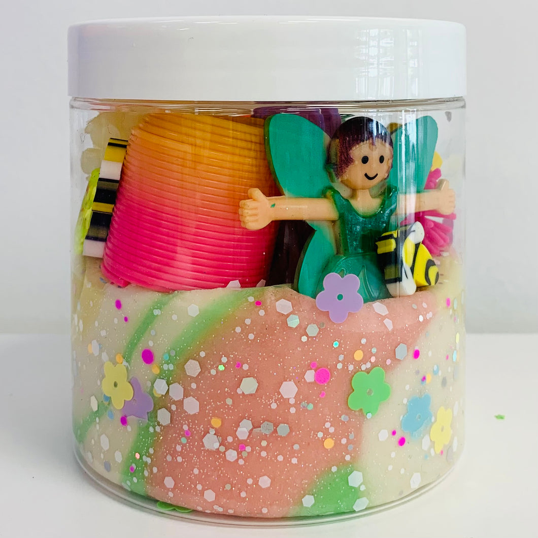Large Girly Garden Fairy Magical Dough Jar