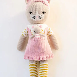 12" Cosette The Cat With Mini Finger Puppet Cora Mouse