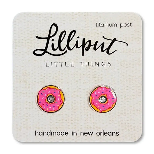 Pink Sprinkle Donut Earrings