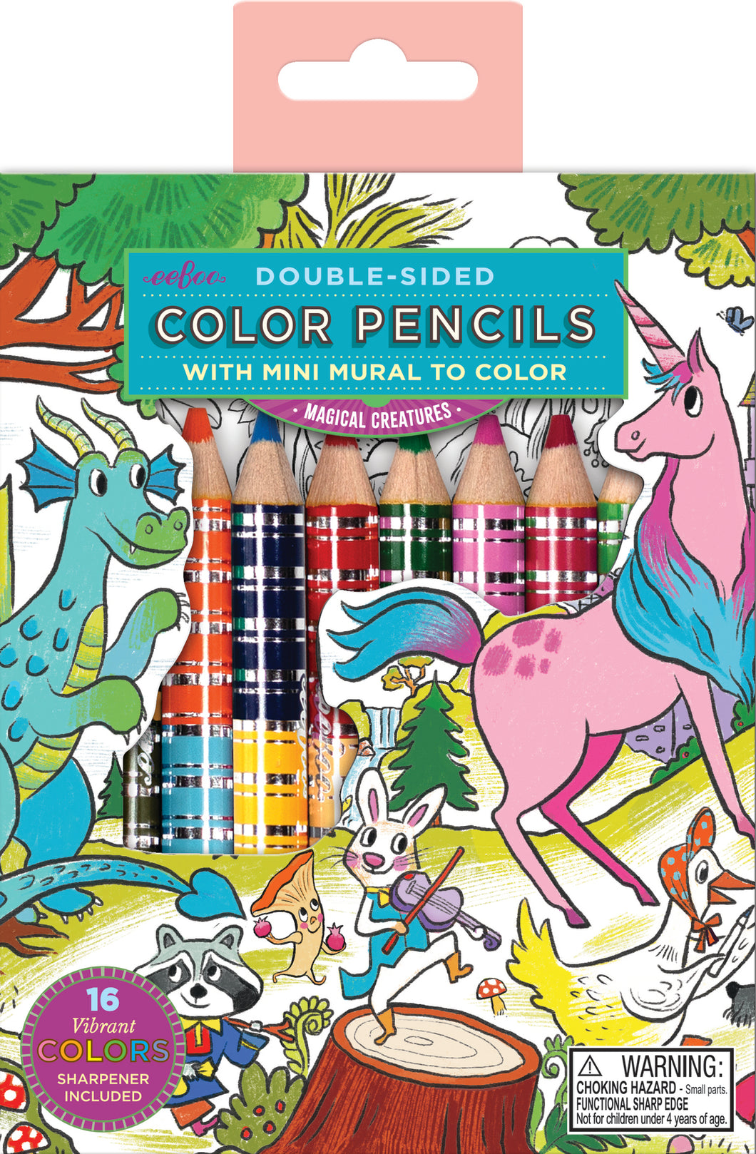 Magical Creatures Double-Sided Color Pencils With Mini Mural