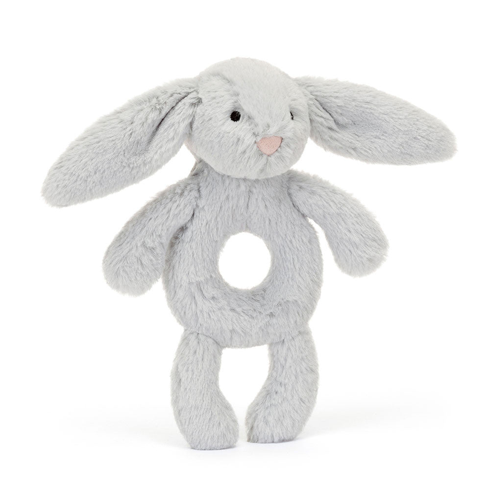 Bashful Silver Grey Bunny Ring Rattle