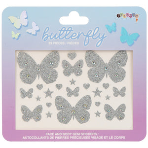 Butterfly Gems Face & Body Stickers
