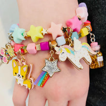 Load image into Gallery viewer, *Gold Multi Cube Stretch Bead Bracelet