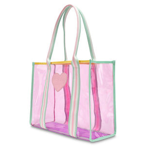 Color Block Clear Tote