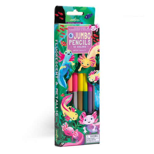 Axolotl 6 Double Sided Jumbo Pencils